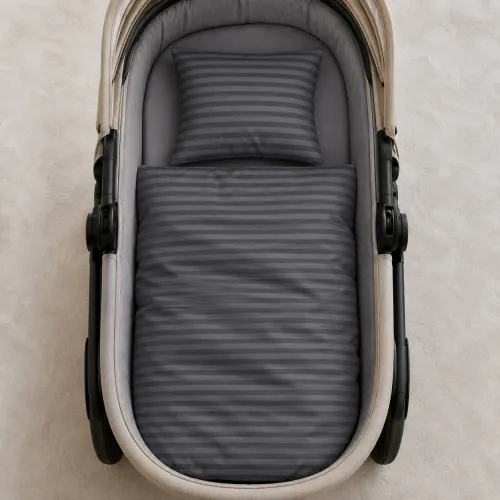 Комплект постельного белья в коляску 60*80 17-0611 Stripe Black - 2