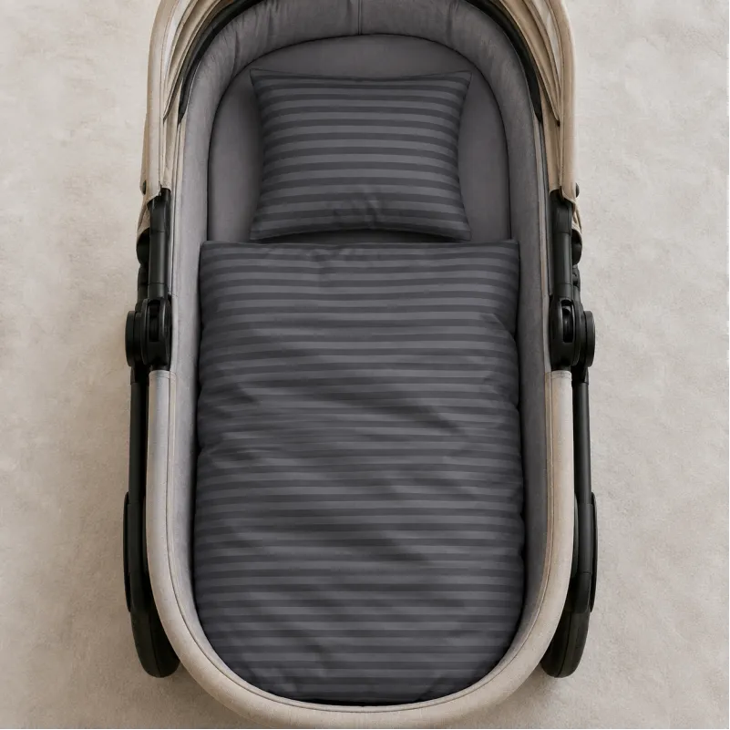 Комплект постельного белья в коляску 60*80 17-0611 Stripe Black - 1