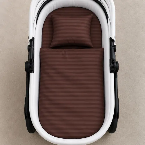 Комплект постельного белья в коляску 60*80 17-0617 Stripe Brown - 2