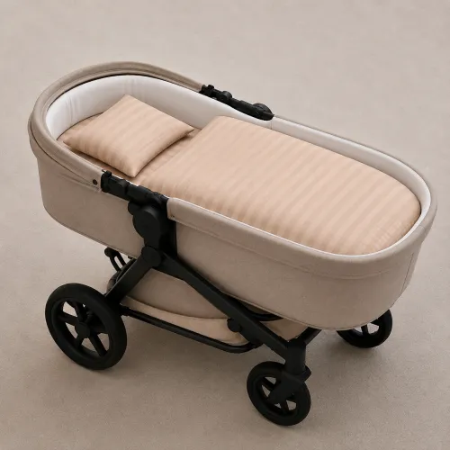 Комплект постельного белья в коляску 60*80 Ranforce Elite 17-0602 Stripe Creamy - 1