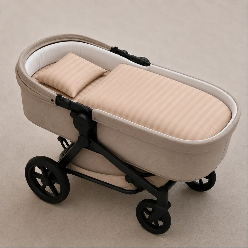 Комплект постельного белья в коляску 60*80 Ranforce Elite 17-0602 Stripe Creamy