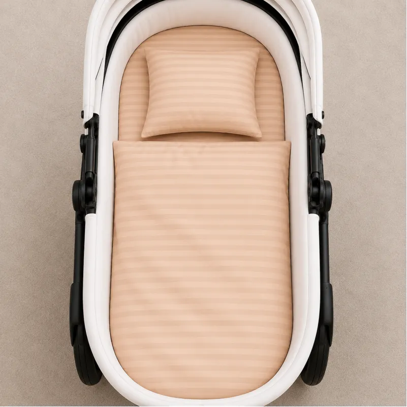 Комплект постельного белья в коляску 60*80 Ranforce Elite 17-0602 Stripe Creamy - 1