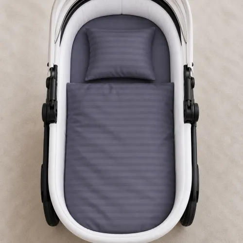 Комплект постельного белья в коляску 60*80 Ranforce Elite 17-0601 Stripe Gray - 2