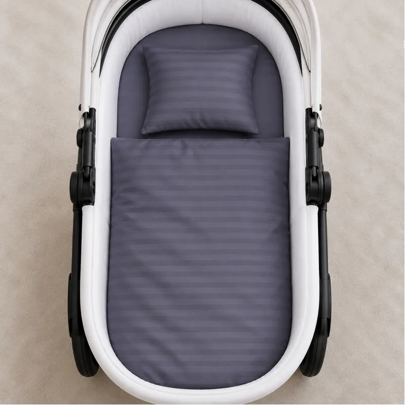 Комплект постельного белья в коляску 60*80 Ranforce Elite 17-0601 Stripe Gray - 1