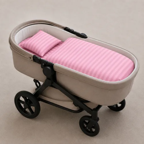 Комплект постельного белья в коляску 60*80 Ranforce Elite 17-0607 Stripe Pink - 1