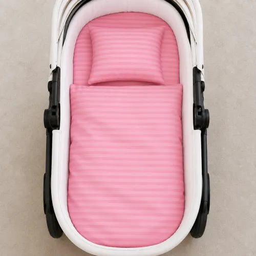 Комплект постельного белья в коляску 60*80 Ranforce Elite 17-0607 Stripe Pink - 2