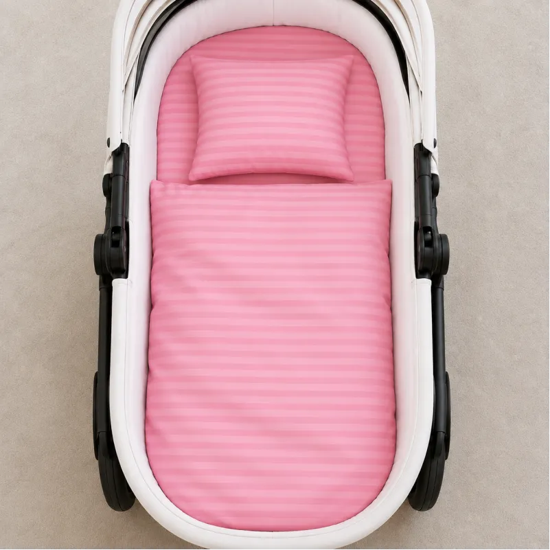 Комплект постельного белья в коляску 60*80 Ranforce Elite 17-0607 Stripe Pink - 1