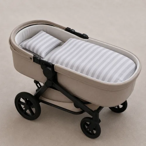 Комплект постельного белья в коляску 60*80 Ranforce Elite 17-0600 Stripe White Gray - 1