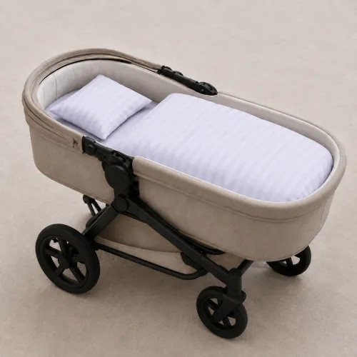 Комплект постельного белья в коляску 60*80 Ranforce Elite 17-0605 Stripe White - 1