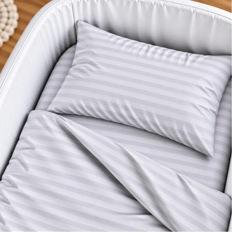 Комплект постельного белья в кроватку 90*110 17-0600 Stripe White Gray - 2
