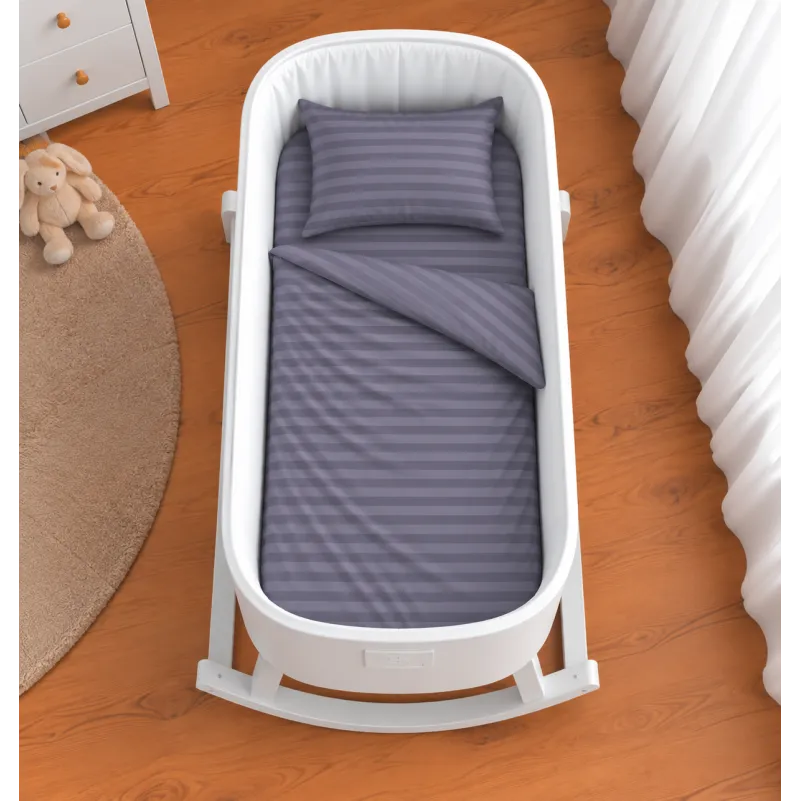Комплект постельного белья в кроватку 90*110 Ranforce Elite 17-0601 Stripe Gray - 1