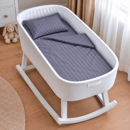 Комплект постельного белья в кроватку 90*110 Ranforce Elite 17-0601 Stripe Gray - 1