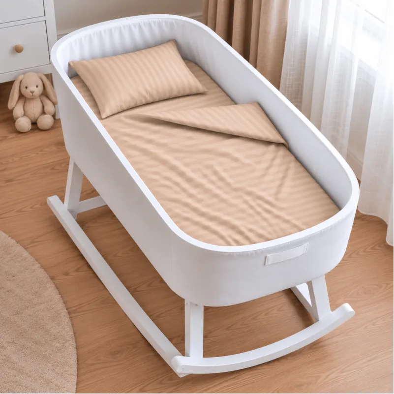 Комплект постельного белья в кроватку 90*110 Ranforce Elite 17-0602 Stripe Creamy