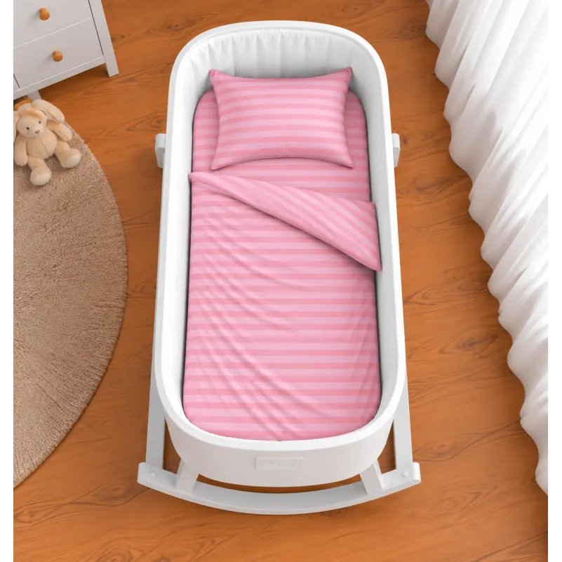 Комплект постельного белья в кроватку 90*110 17-0607 Stripe Pink - 1