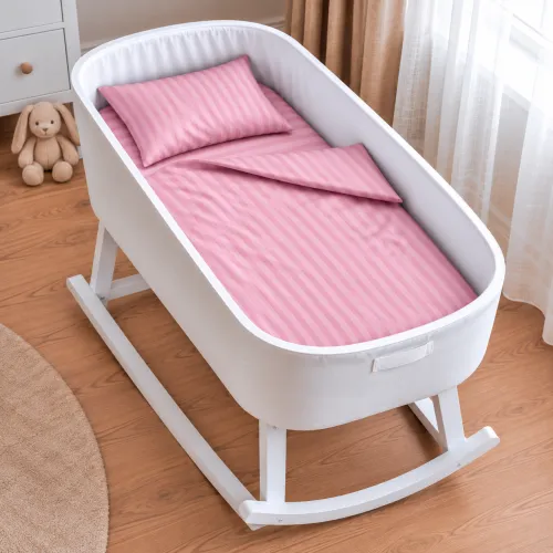 Комплект постельного белья в кроватку 90*110 Ranforce Elite 17-0607 Stripe Pink - 1
