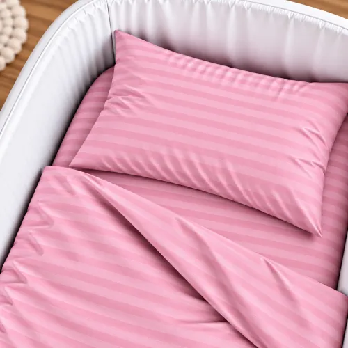 Комплект постельного белья в кроватку 90*110 Ranforce Elite 17-0607 Stripe Pink - 3