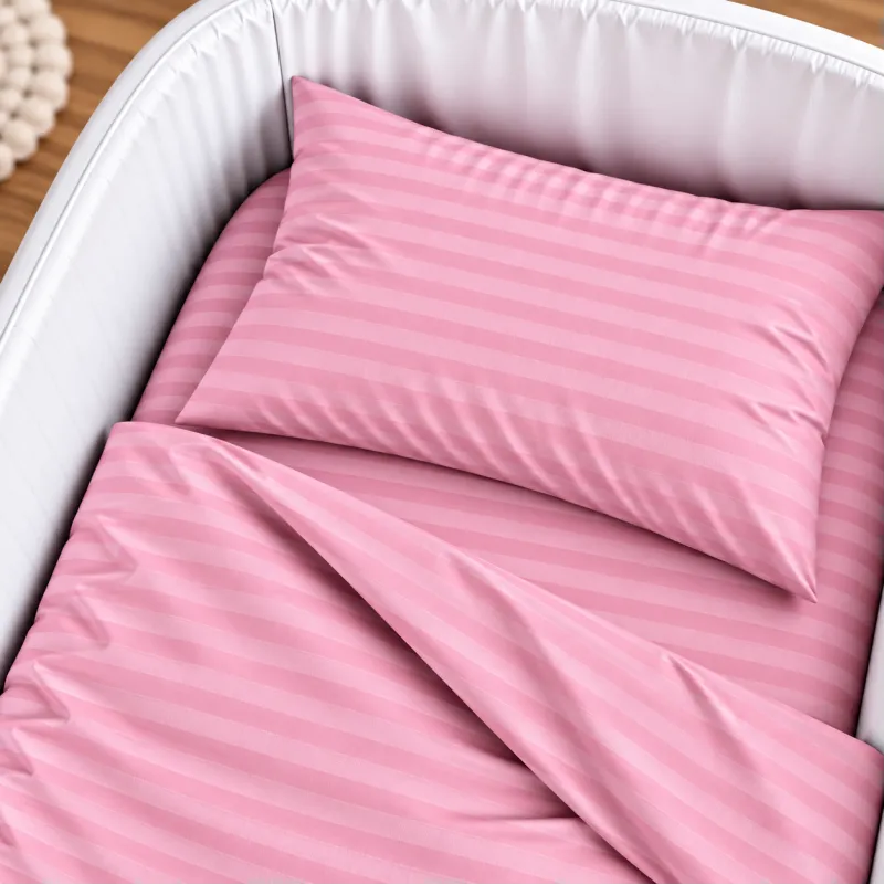 Комплект постельного белья в кроватку 90*110 17-0607 Stripe Pink - 2