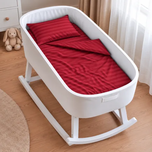 Комплект постельного белья в кроватку 90*110 17-0608 Stripe Red - 1