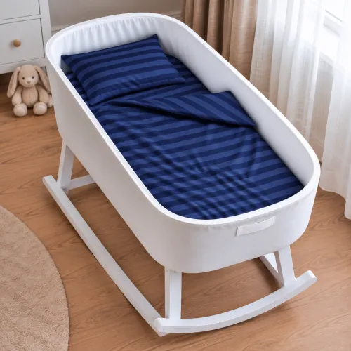 Комплект постельного белья в кроватку 90*110 Ranforce Elite 17-0609 Stripe Blue - 1
