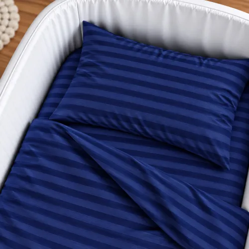 Комплект постельного белья в кроватку 90*110 Ranforce Elite 17-0609 Stripe Blue - 3