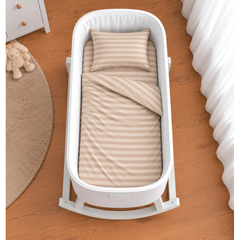Комплект постельного белья в кроватку 90*110 Ranforce Elite 17-0610 Stripe Light Brown - 1