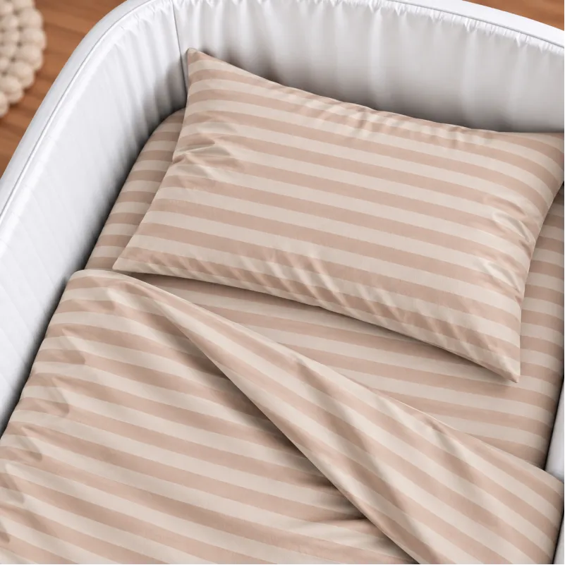 Комплект постельного белья в кроватку 90*110 Ranforce Elite 17-0610 Stripe Light Brown - 2