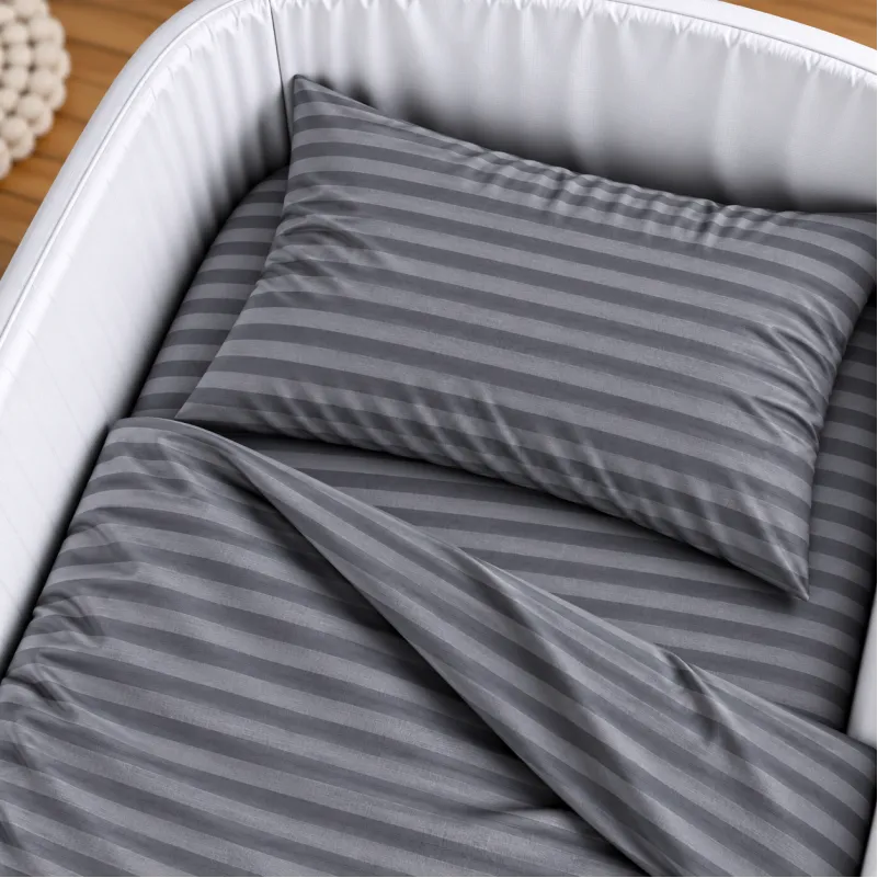 Комплект постельного белья в кроватку 90*110 17-0611 Stripe Black - 2