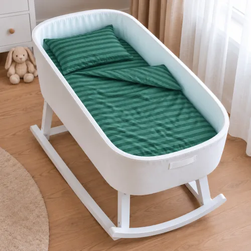 Комплект постельного белья в кроватку  90*110 17-0612 Stripe Emerald - 1
