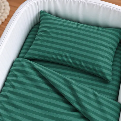 Комплект постельного белья в кроватку  90*110 17-0612 Stripe Emerald - 3