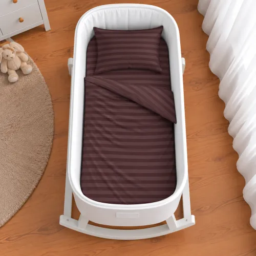 Комплект постельного белья в кроватку 90*110 17-0617 Stripe Brown - 2