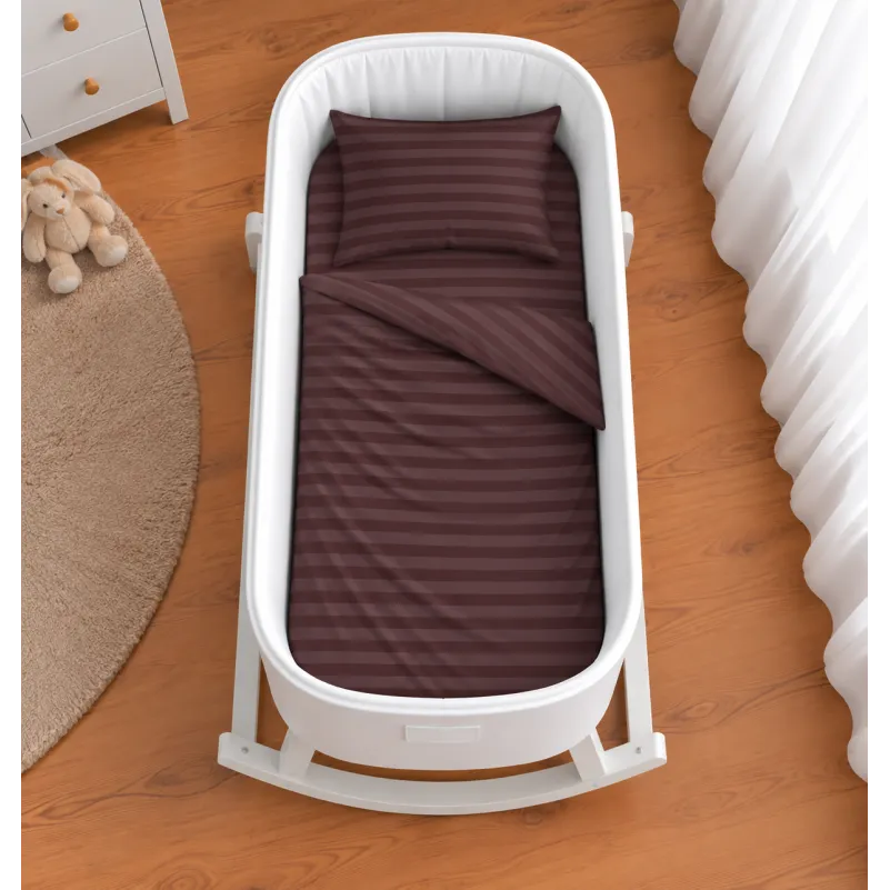 Комплект постельного белья в кроватку 90*110 17-0617 Stripe Brown - 1