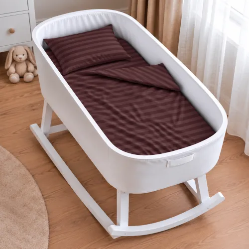 Комплект постельного белья в кроватку 90*110 17-0617 Stripe Brown - 1