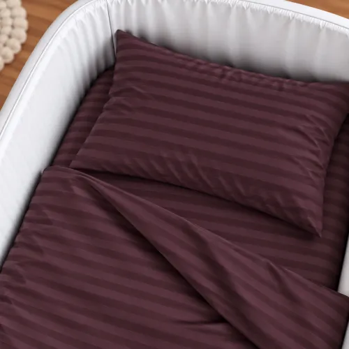 Комплект постельного белья в кроватку 90*110 17-0617 Stripe Brown - 3
