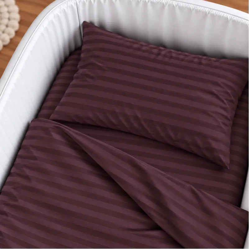 Комплект постельного белья в кроватку 90*110 17-0617 Stripe Brown - 2