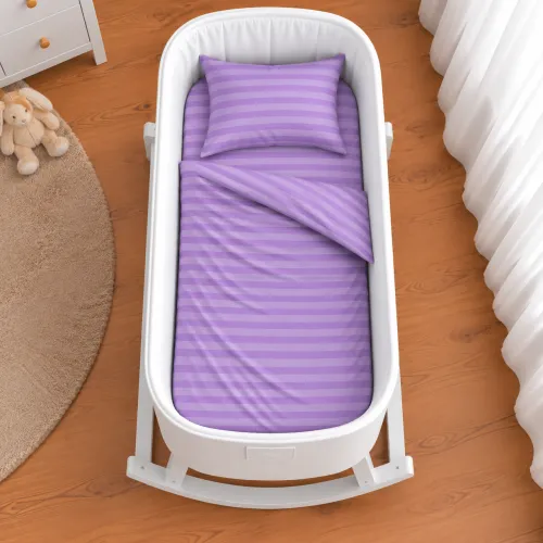 Комплект постельного белья в кроватку 90*110 17-0618 Stripe Purple - 2