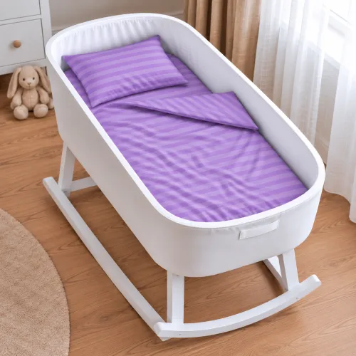 Комплект постельного белья в кроватку 90*110 17-0618 Stripe Purple - 1