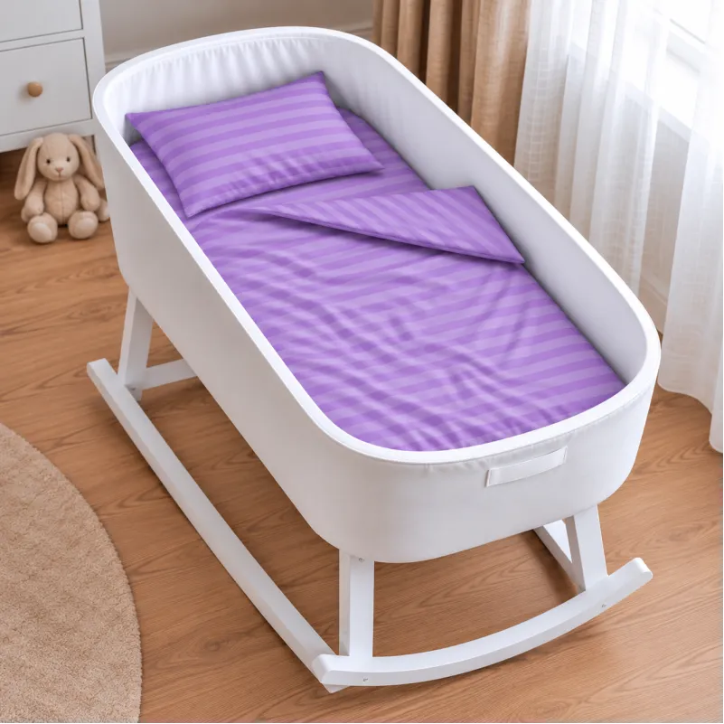 Комплект постельного белья в кроватку 90*110 Ranforce Elite 17-0618 Stripe Purple