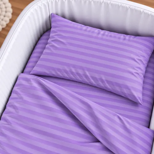 Комплект постельного белья в кроватку 90*110 17-0618 Stripe Purple - 3