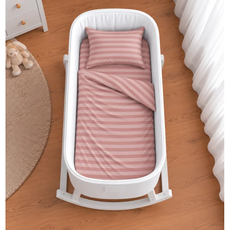 Комплект постельного белья в кроватку 90*110 17-0773 Nude stripes - 1