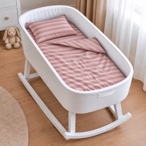 Комплект постельного белья в кроватку 90*110 17-0773 Nude stripes - 1