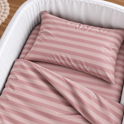 Комплект постельного белья в кроватку 90*110 17-0773 Nude stripes - 3