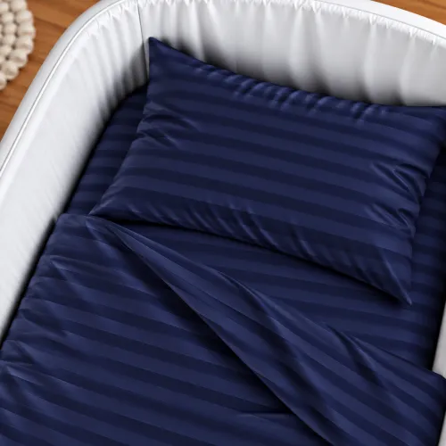 Комплект постельного белья в кроватку 90*110 Satin Jacquard Blu sea - 3