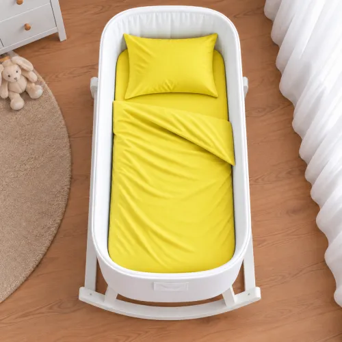Комплект постельного белья в кроватку 90*110 Satin Light Pro 10-002 Yellow - 2