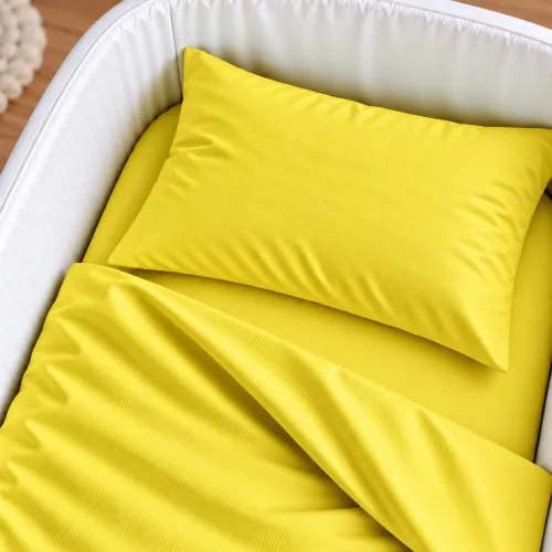 Комплект постельного белья в кроватку 90*110 Satin Light Pro 10-002 Yellow - 3