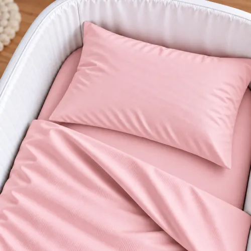 Комплект постельного белья в кроватку 90*110 Satin Light Pro 10-003 Pink - 3