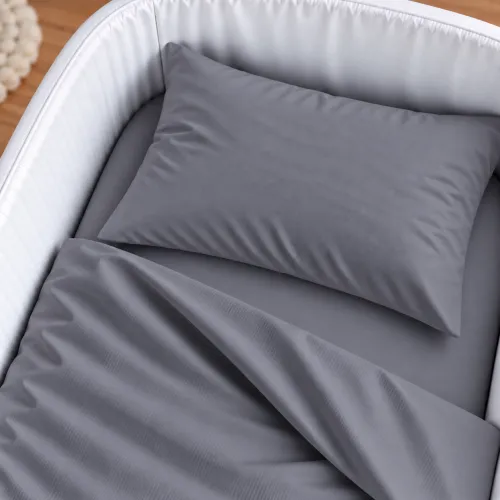 Комплект постельного белья в кроватку 90*110 Satin Light Pro 10-004 Gray - 3
