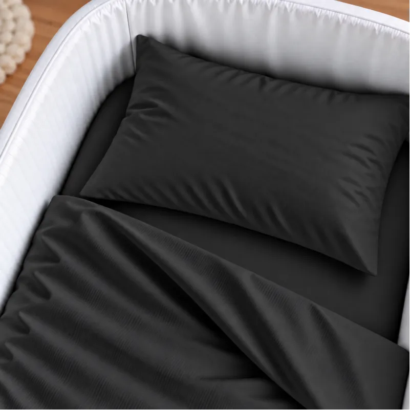 Комплект постельного белья в кроватку 90*110 Satin Light Pro 10-006 Black - 2
