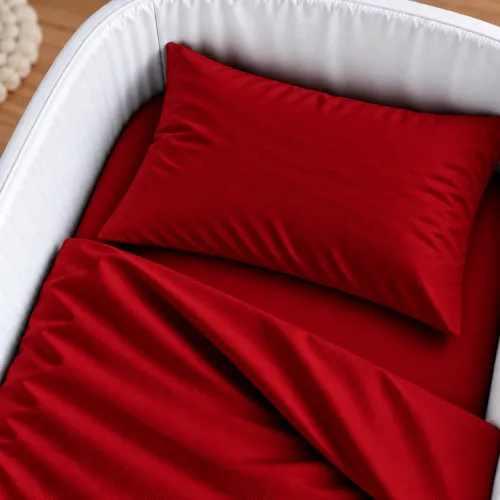 Комплект постельного белья в кроватку 90*110 Satin Light Pro 10-007 Red - 3