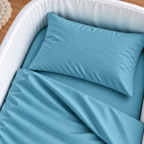 Комплект постельного белья в кроватку 90*110 Satin Light Pro 10-008 Blue - 3