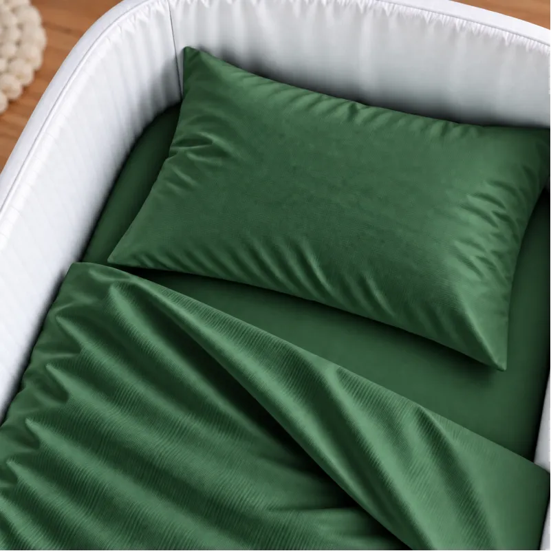 Комплект постельного белья в кроватку 90*110 Satin Light Pro 10-009 Green - 2